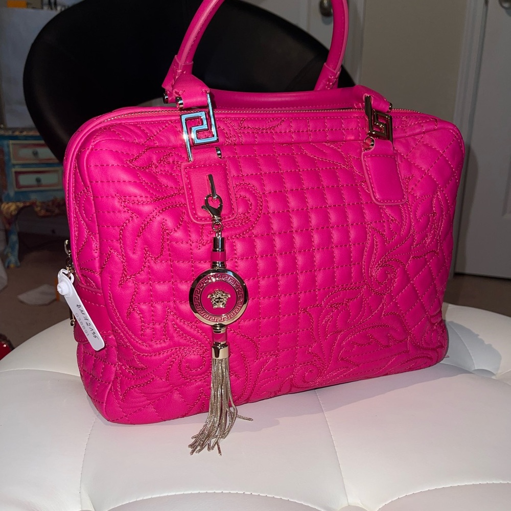 NWT $3455 VERSACE VANITAS DEMETRA BAROCCO QUILT LEATHER HANDBAG